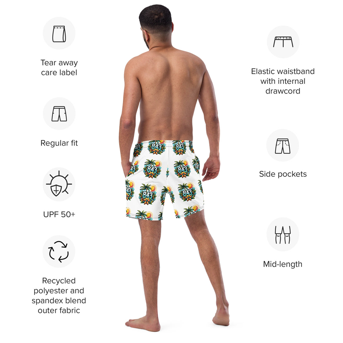 843 Pattern Men's swim trunks