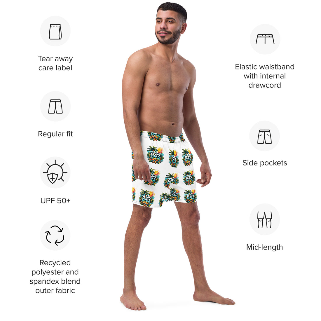 843 Pattern Men's swim trunks