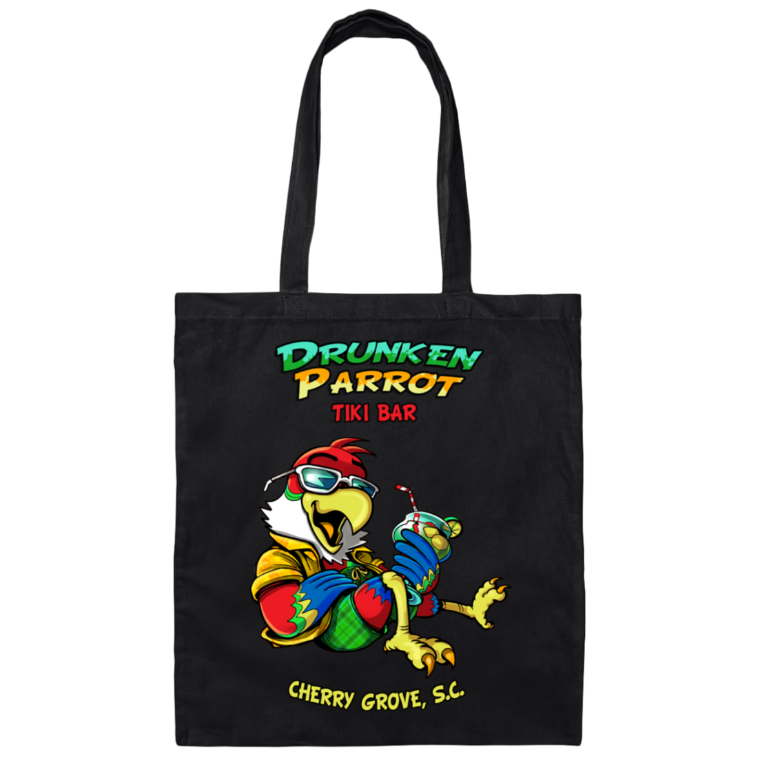 Drunken Parrot Canvas Tote Bag