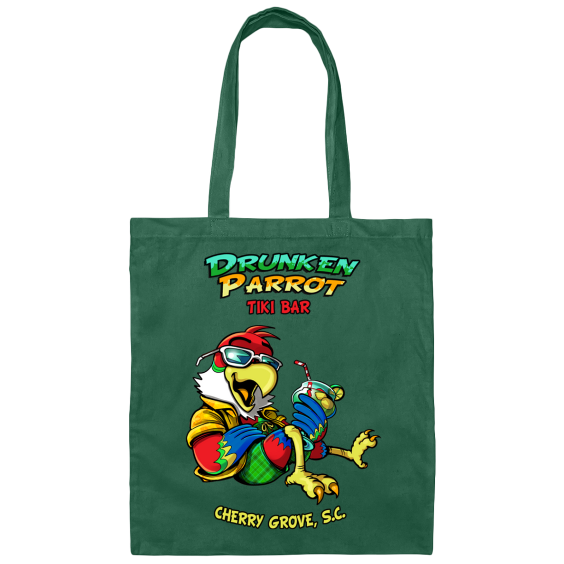 Drunken Parrot Canvas Tote Bag