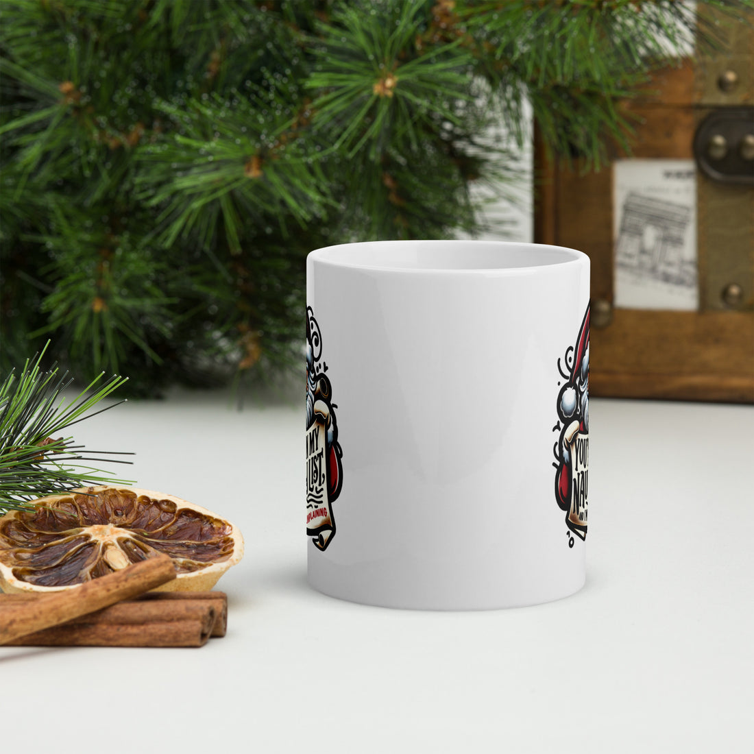 Naughty List White glossy mug