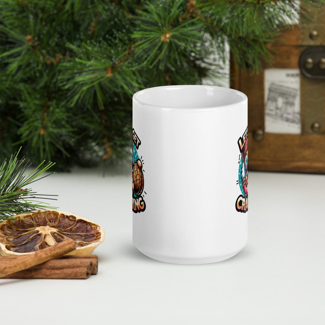 Let's Get Cracking White glossy mug