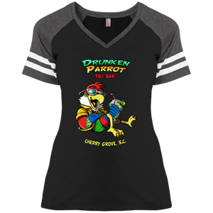 Drunken Parrot  Ladies' Game V-Neck T-Shirt