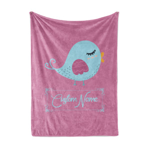 Custom Kids Bird Fleece Blanket