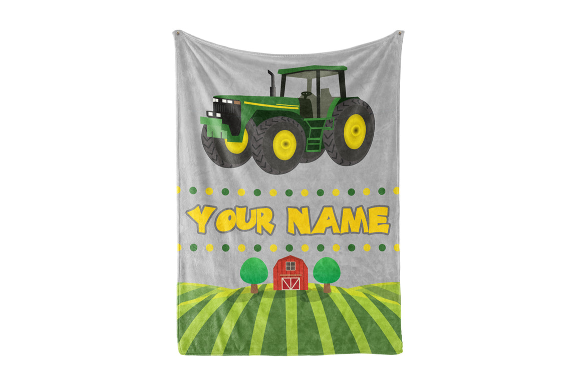 Custom Kids Tractor Fleece Blanket