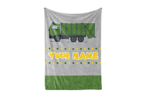 Custom Kids Trash Truck Fleece Blanket